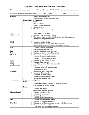 Newborn Examination Form