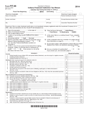 Indiana Financial Institution Tax Return