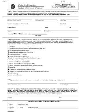 Fee Waiver Request Form