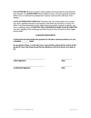 Laser Hair Removal Patient Consent Form