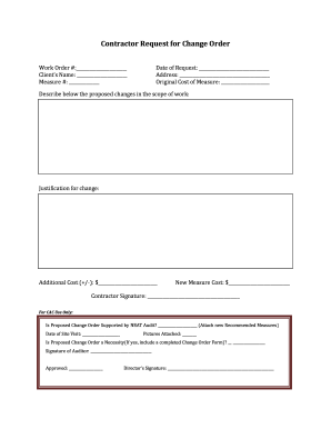 Work order agreement format - Contractor Request for Change Order - CAC Housing - cachousing