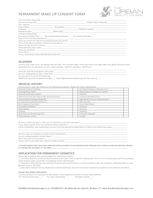 Permanent Makeup Consent Form