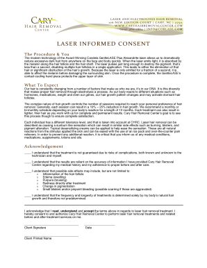 Laser Hair Removal Informed Consent Form