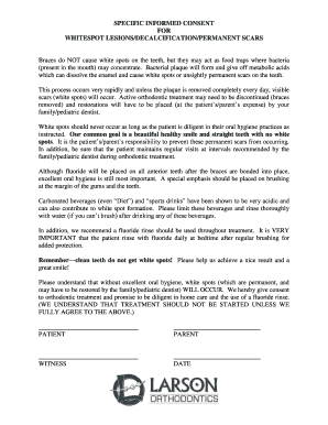 Informed Consent for White Spots on Teeth