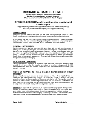 Informed Consent for Female to Male Gender Reassignment Chest Surgery