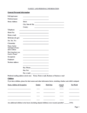 Estate Planning Questionnaire