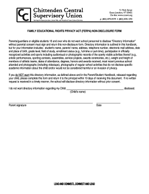 FERPA Non-Disclosure Form