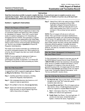 USCIS Form I-693 Medical Examination and Vaccination Record