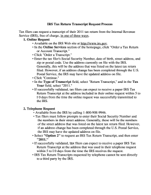 IRS Tax Return Transcript Request Form 4506T-EZ