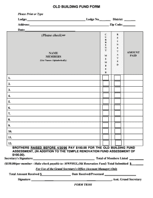 Old Building Fund Form