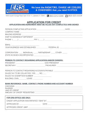 Credit Application Agreement