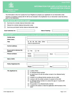 Application for an Intervention Order