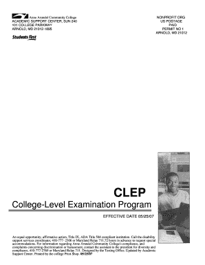 CLEP Exam Registration Form