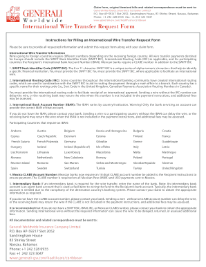 International Wire Transfer Request Form
