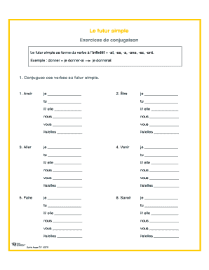 Exercices de conjugaison du futur simple