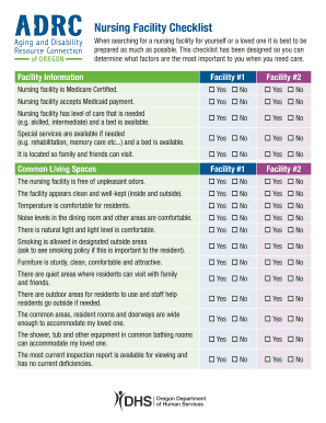Nursing Facility Checklist