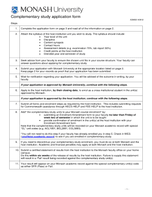 Complementary Study Application Form