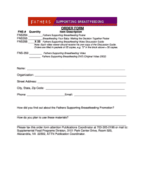 Fathers Supporting Breastfeeding Order Form