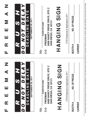 Freeman Exhibitor Hanging Sign Form