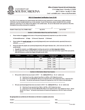 2012-13 Dependent Verification Form