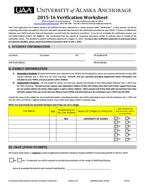 2015-16 Verification Worksheet