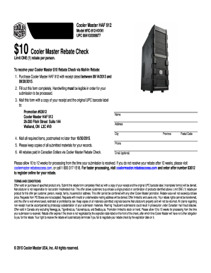 Cooler Master HAF 912 Rebate Form