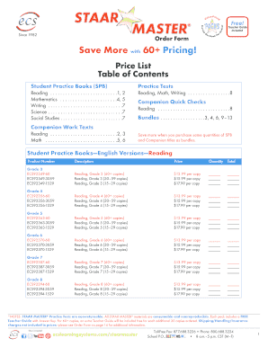 STAAR Master Order Form