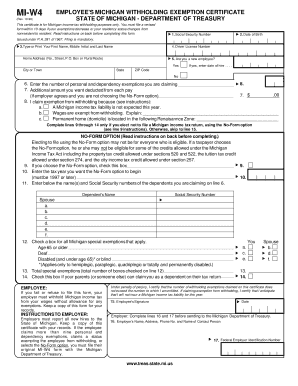 Michigan Employee Withholding Exemption Certificate