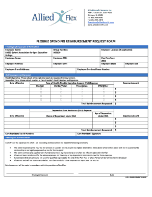 Flexible Spending Reimbursement Request Form