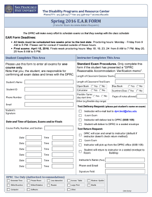 Exam Accommodation Request Form