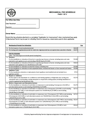 Mechanical Permit Fee Schedule