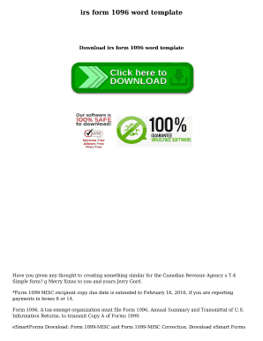 IRS Form 1096 Template