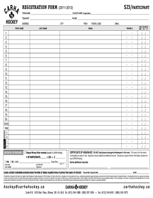 CARHA Hockey Registration Form