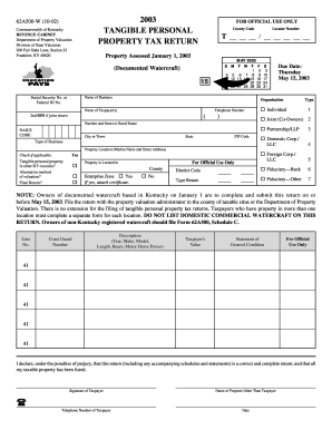 Kentucky Tangible Personal Property Tax Return