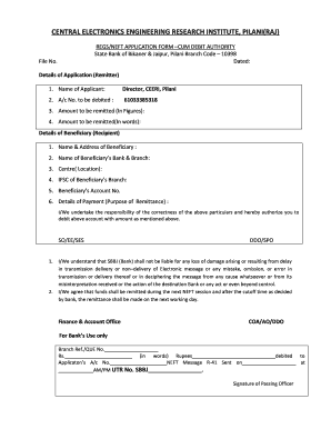NEFT Application Form