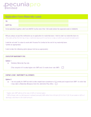 Maternity Leave Application Form