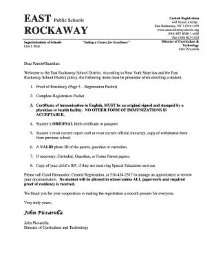 New York Student Registration Form