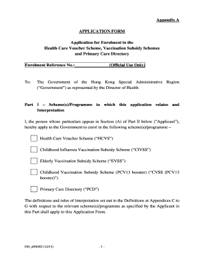Health Care Voucher Scheme Application Form