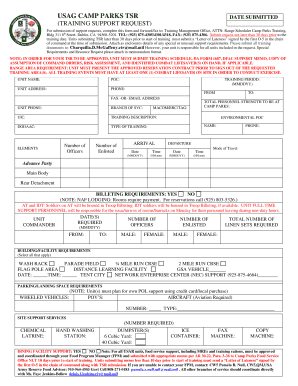 US Army Training Support Request Form