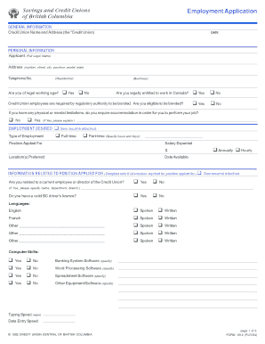 Employment Application Form