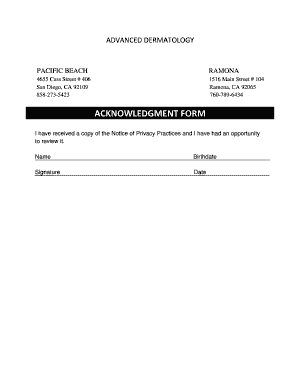 Acknowledgment Form