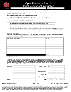 Pension Initial Investment Instruction Form