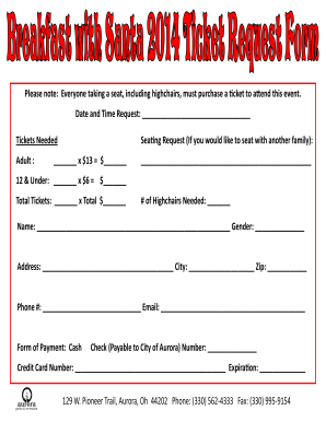 Event Seating Request Form