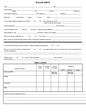 Plato's Closet Employment Application