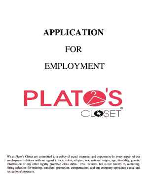 Plato's Closet Employment Application
