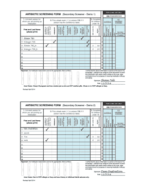 Antibiotic Screening Form