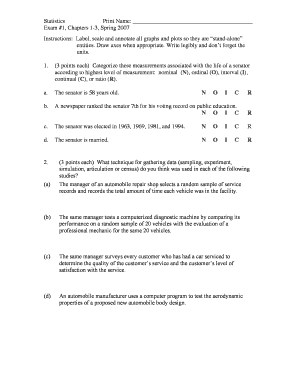 Statistics Exam Template