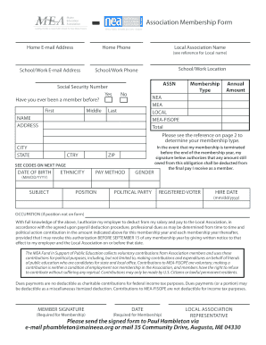 Maine Education Association Membership Form