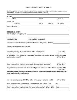 Employment Application Form
