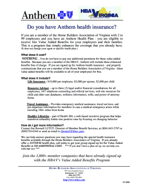 Anthem Value Added Benefits Enrollment Request